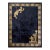 1980s Navy Open Field Vintage Chinese Silk Dragon & Phoenix Carpet Knotted Rug For Sale
