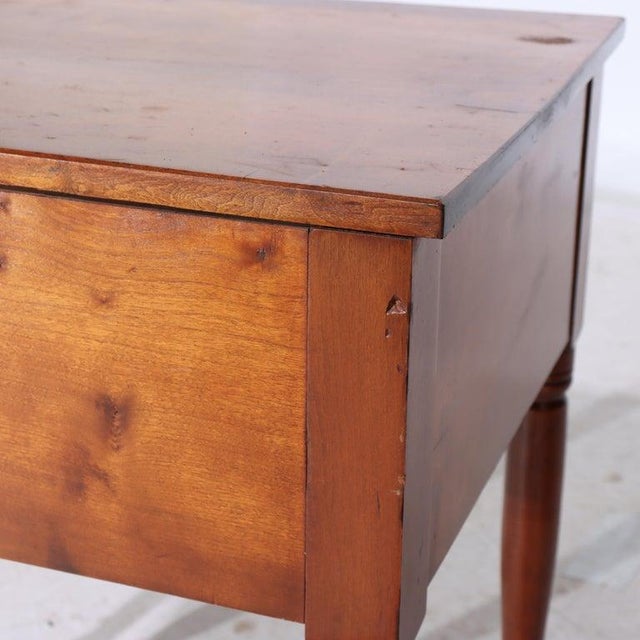 Antique Sheraton Cherry 2-Drawer Stand With Sandwich Glass Knobs C1840 For Sale - Image 10 of 18