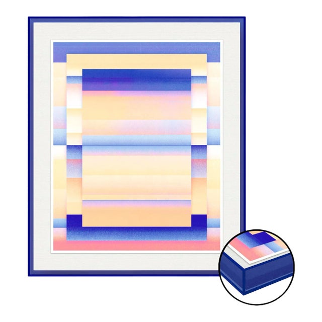 Delineation of Space IV by David Grey, Art Print in Blue Acrylic Frame, Medium For Sale