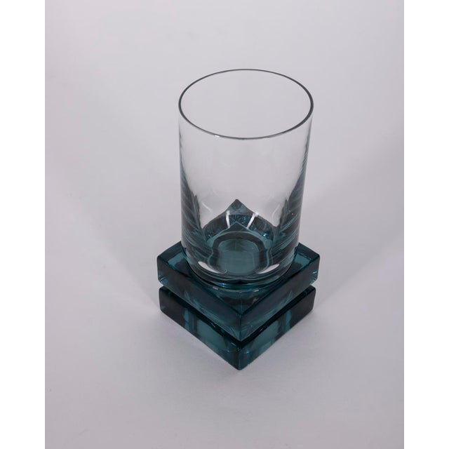 Glass Vintage Italian Blue Crystal Glasses, 1970s, Set of 11 For Sale - Image 7 of 10