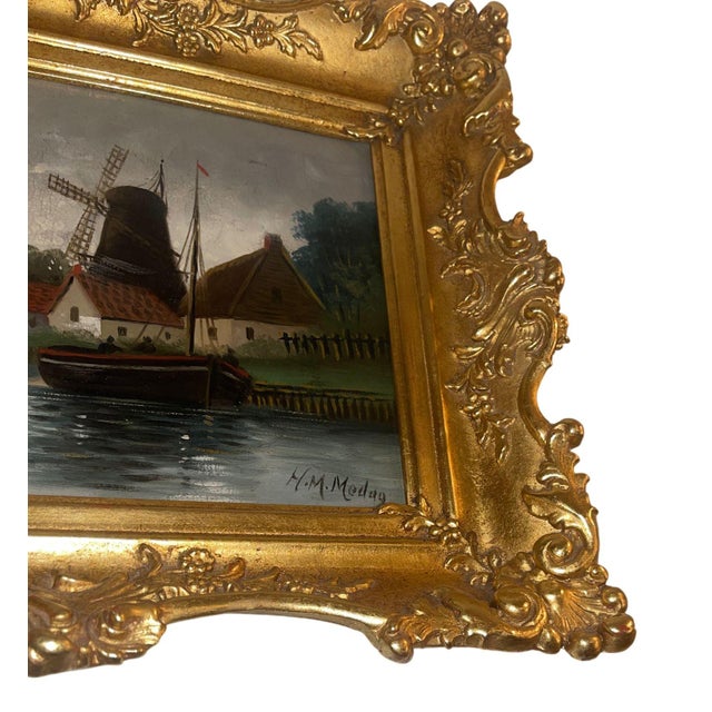 Paint Set of Two 19th Century Antique Marine Oil Paintings in Gilt Frames For Sale - Image 7 of 10