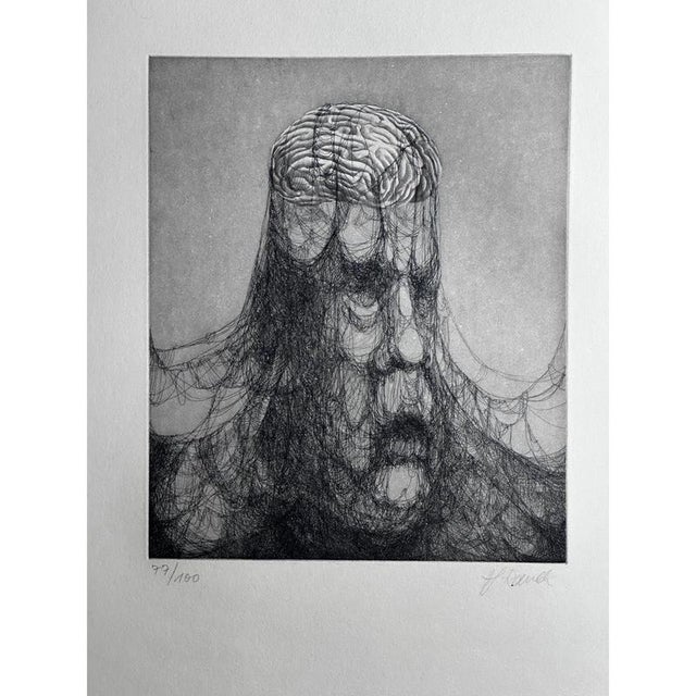 Hans Georg Rauch, Man Caught Under Ropes, 1978, Paper For Sale - Image 4 of 8