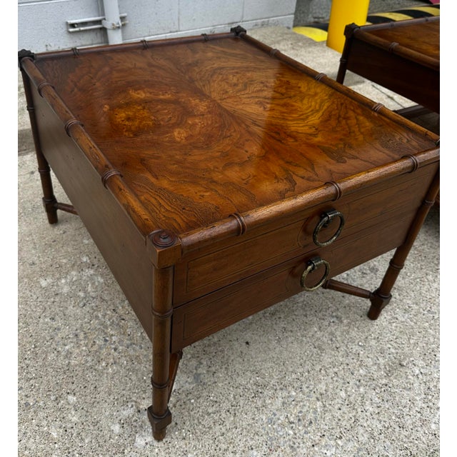 Grand Tour MCM Drexel Grand Tour Burl Wood Table For Sale - Image 3 of 9