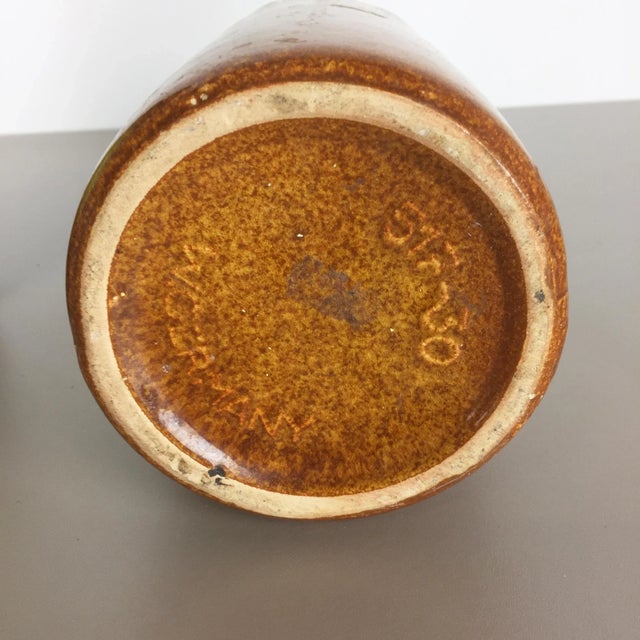 Vintage German Pottery Fat Lava Vases from Scheurich, 1970s, Set of 2 For Sale - Image 10 of 12