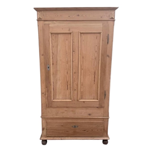 19th Century English Pine Armoire For Sale