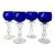 Late 20th Century Milan Mottl Art Cobalt Blue Goblets Wine Glasses - Set of 4 For Sale