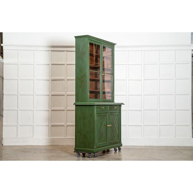 Antique English Painted Pine Glazed Dresser, 1870 For Sale - Image 3 of 18
