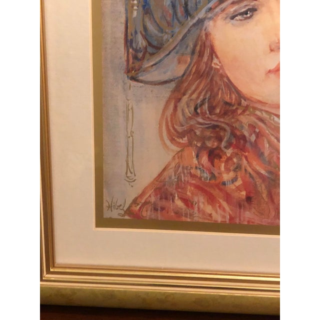 This vintage framed fine art piece by renowned artist Edna Hibel (1917–2014) is titled "Musical Memories" from her Golden...