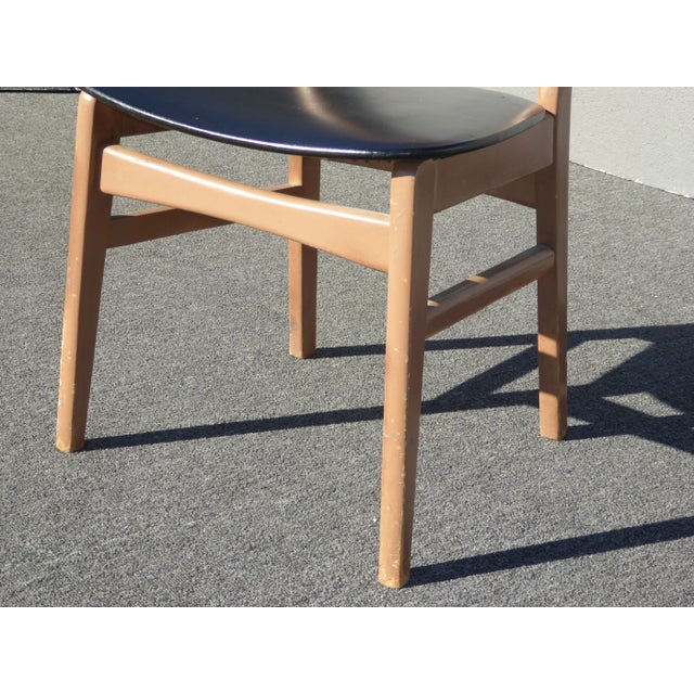 Vintage Mid Century Modern Black Accent Chair Computer Vanity Chair For Sale In Los Angeles - Image 6 of 8