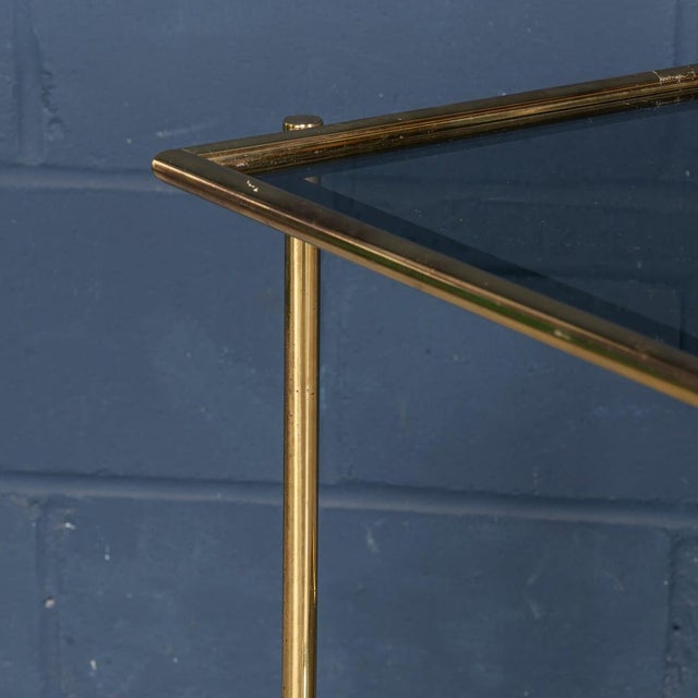 Vintage Brass and Smoked Glass Drinks Trolley in the style of Luigi Brusotti, 1970 For Sale - Image 14 of 18