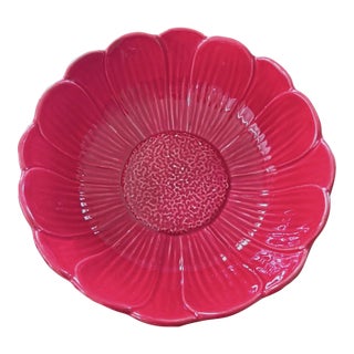 Vintage Bordallo Pinheiro Majolica Red Cabbage Bowl For Sale