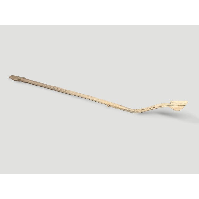 Beautiful teak wood with lovely character, is hand carved into this super long sculptural oar. Great as an art...