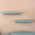 Postmodern Postmodern Baby Blue Laminate Floating Sconce Shelves With Gold Accents - A Pair For Sale - Image 3 of 9