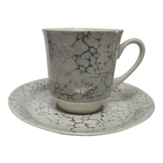Vintage Polish Cup and Saucer from Wałbrzych Pottery, 1970s, Set of 2 For Sale
