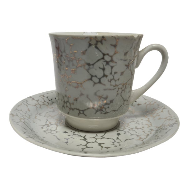 Vintage Polish Cup and Saucer from Wałbrzych Pottery, 1970s, Set of 2 For Sale