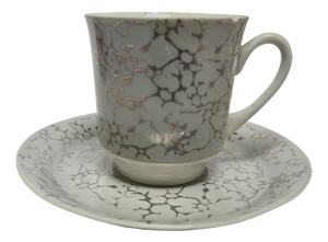 Vintage Polish Cup and Saucer from Wałbrzych Pottery, 1970s, Set of 2