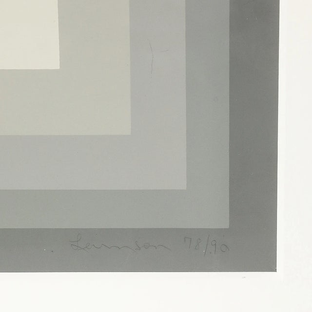 Mon Levinson Modernist Abstract Geometric Screen Print in Grey Squares For Sale - Image 11 of 12
