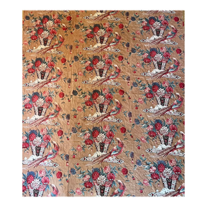 Antique Early 19th Century English Chintz Quilted Coverlet Circa 1830
