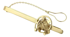 Mid 20th Century Carrera y Carrera Horse Shoe & Horse 18k Yellow Gold Tie Clip