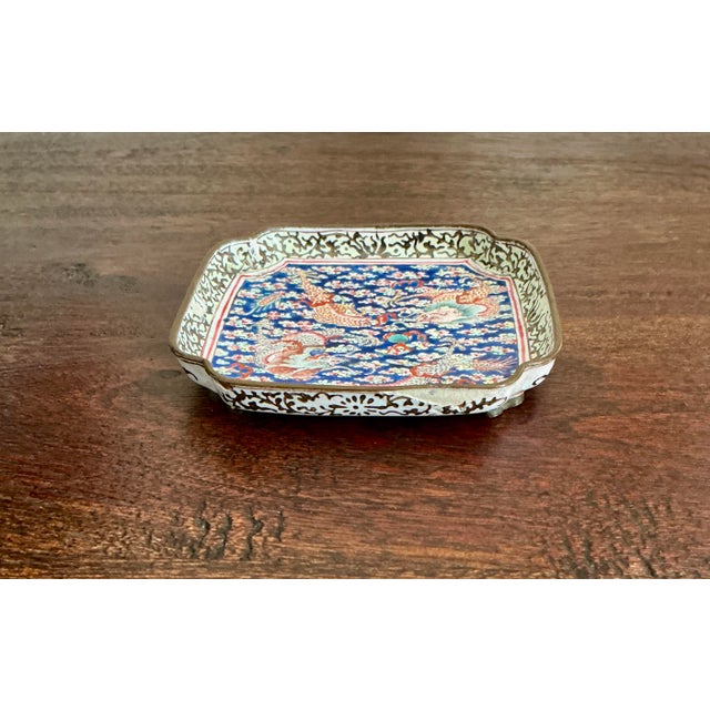 18th Century Qing Dynasty Canton Enamel Dish - Qianlong Period (1736-1795) For Sale - Image 11 of 13