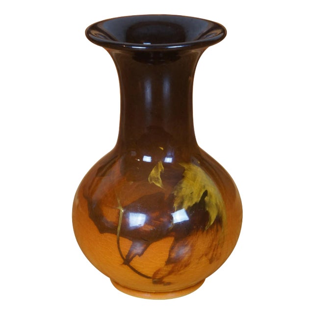 Antique 1901 Art Nouveau Rookwood Irene Bishop Oak Leaf Vase Urn For Sale