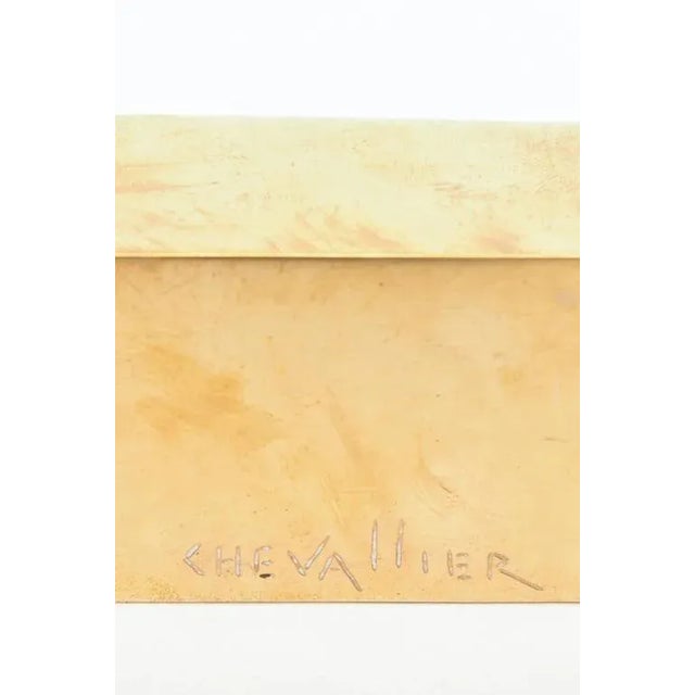 Vintage Signed Chevalier Brass Geometric Sculpture French 60's For Sale - Image 10 of 10