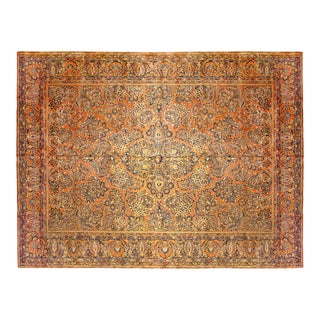 Antique Persian Sarouk Oriental Rug, in Room size, with Central Medallion For Sale