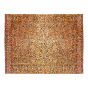 Antique Persian Sarouk Oriental Rug, in Room size, with Central Medallion