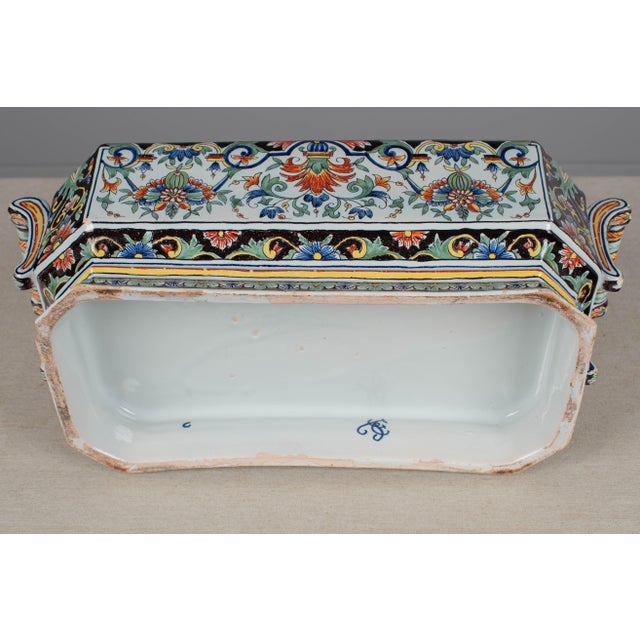 19th Century French Desvres Jardinière and Cachepot Set of 3 For Sale - Image 15 of 17
