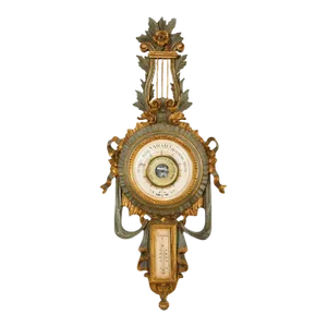 19th Century Italian Carved Louis XVI Style Giltwood Barometer