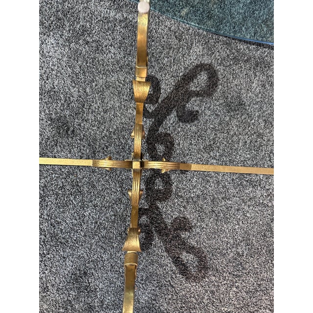 Vintage Hollywood Regency Gold Gilt Wrought Iron Coffee Cocktail Table Exquisitely Large For Sale - Image 12 of 13