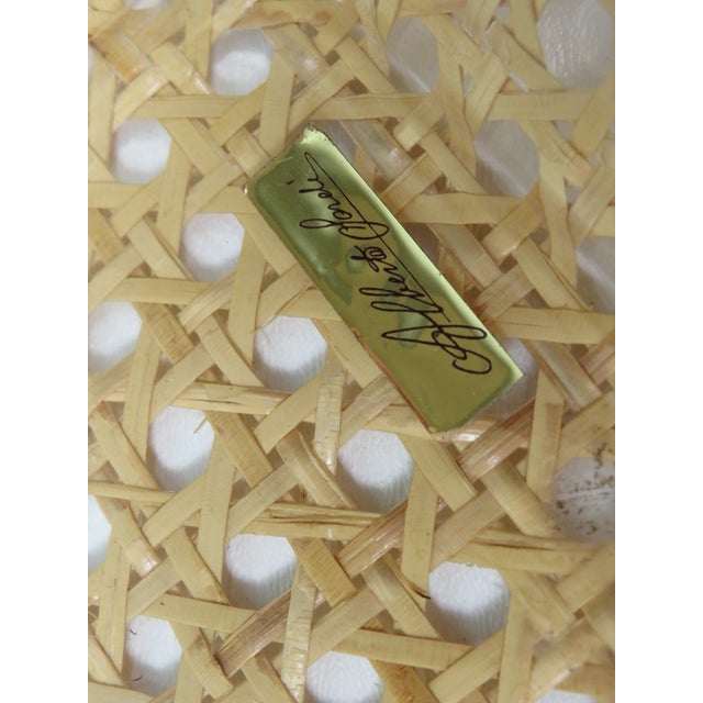 Italian Hollywood Regency Round Brass and Rattan Tray by Alberto Forde, 1970s For Sale - Image 10 of 12