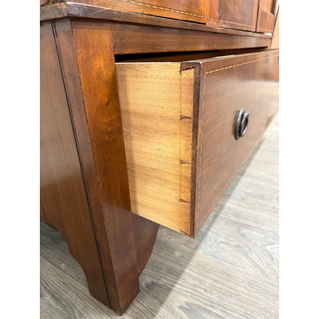 Antique Early 20th Century Edwardian Mahogany Wardrobe With Oval Mirror Door For Sale - Image 12 of 15