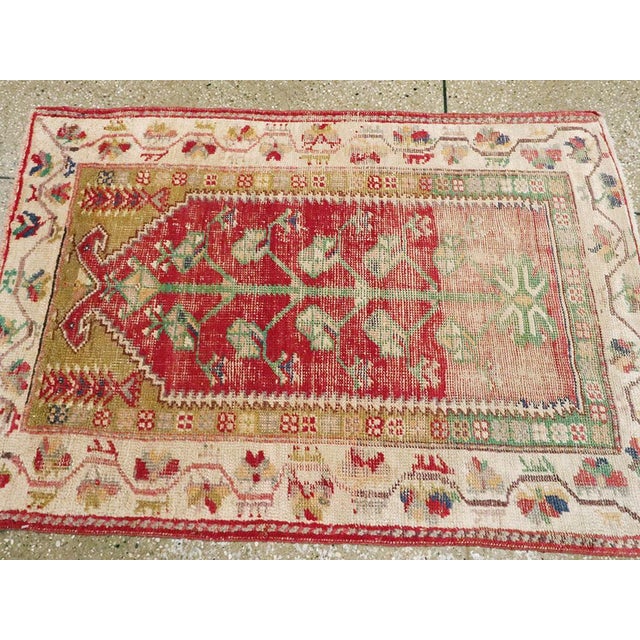 Textile Galerie Shabab Collection Distressed Early 20th Century Turkish Oushak Rug For Sale - Image 7 of 9