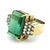 Modern 1970s Emerald Cut Green Tourmaline and Diamond 18k Gold Statement Ring, Size 7.5 For Sale - Image 3 of 15