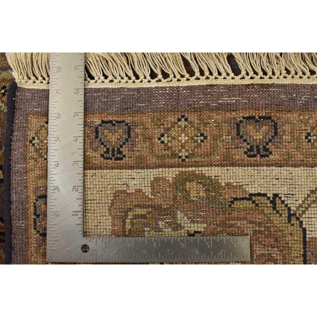 Agra Rug 8'1'' X 10'4'' Purple Wool Traditional Hand-Knotted Oriental Carpet For Sale - Image 12 of 12