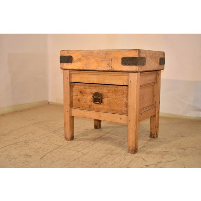 19th Century English Butcher Block With Drawer For Sale In Greensboro - Image 6 of 10