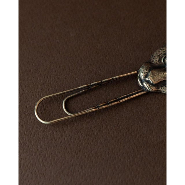 Metal Vintage Brass Cheetah Bookmark, Paper Clip, Jewellery or Letter Clip, Italy, 1980s For Sale - Image 7 of 12