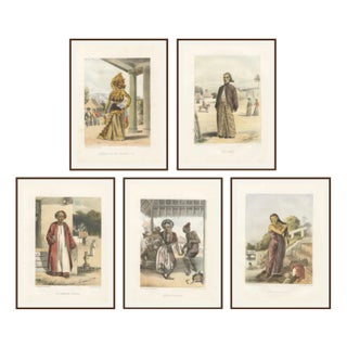 F. Hardouin, Javanese Costume, 1840, Lithographs, Set of 5 For Sale