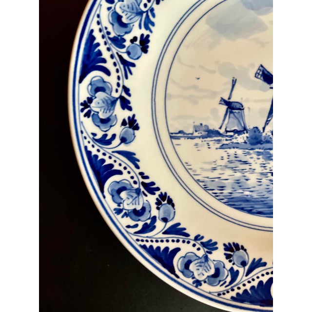 Late 20th Century Royal Delft Classic Hand Painted Plate For Sale - Image 5 of 6