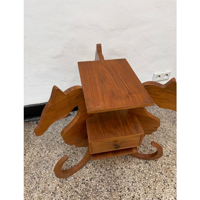 Mid-Century Modern Mid-Century Wooden Side Table in the shape of Seahorse, 1960s For Sale - Image 3 of 10