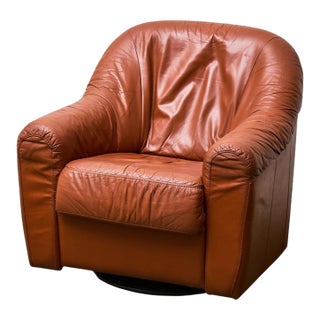 1970’s Leather Italian Chair For Sale