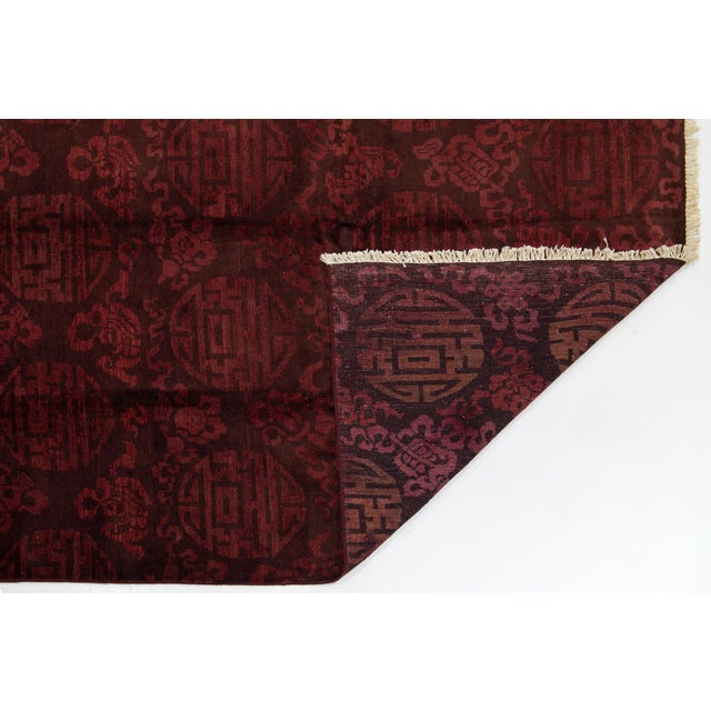 6 X 9 Modern Ziegler Wool Rug in Burgundy With Deco Design For Sale - Image 4 of 8