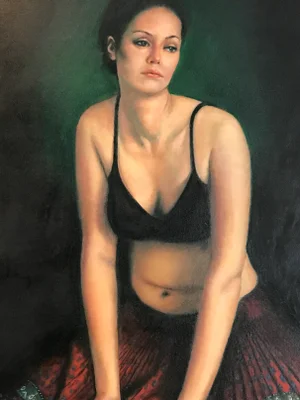 2007 Realist Oil on Canvas Portrait Painting by Al Zerries, Framed