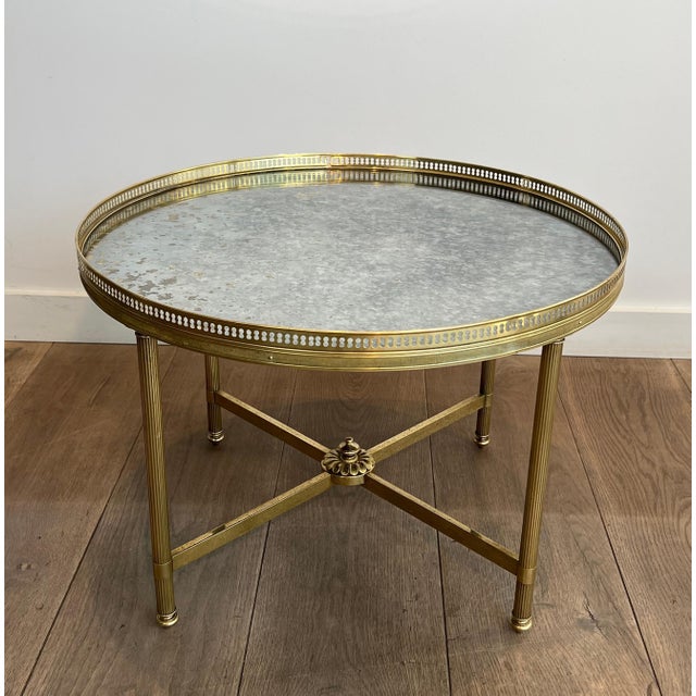 1940s Faux-Antiques Coffee Table with Mirrored Top by Maison Bagués For Sale - Image 12 of 12