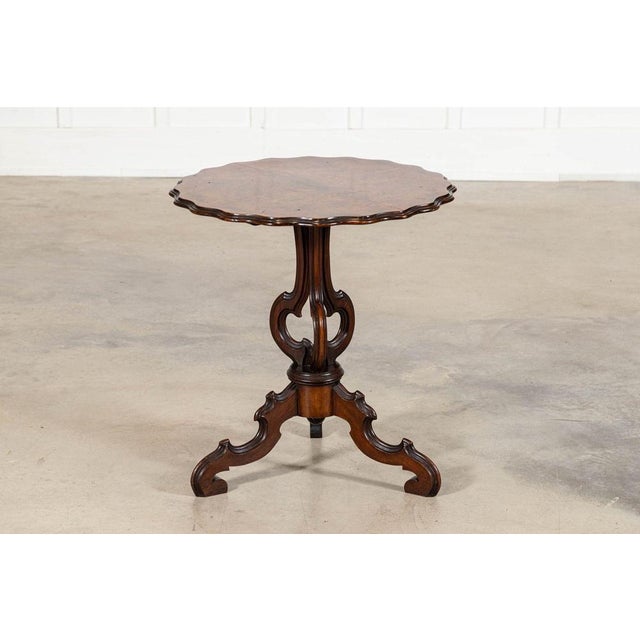 English Burr Walnut Side Table, 1870s For Sale - Image 15 of 17