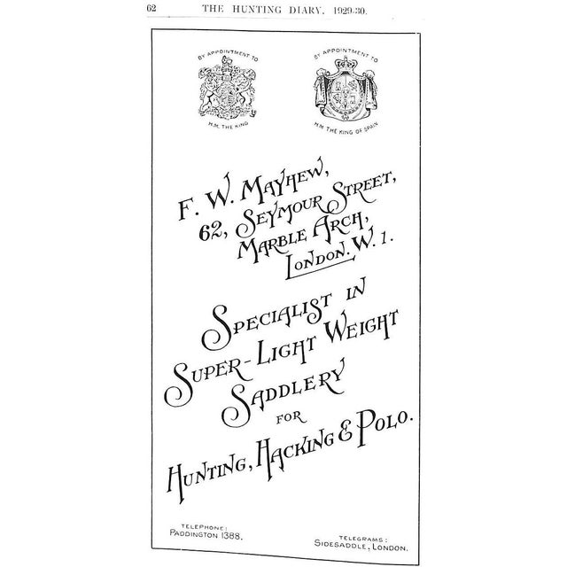 Mid 20th Century "The Hunting Diary and Guide 1929-30: A Guide and Handbook for Followers of Hounds" For Sale - Image 5 of 16