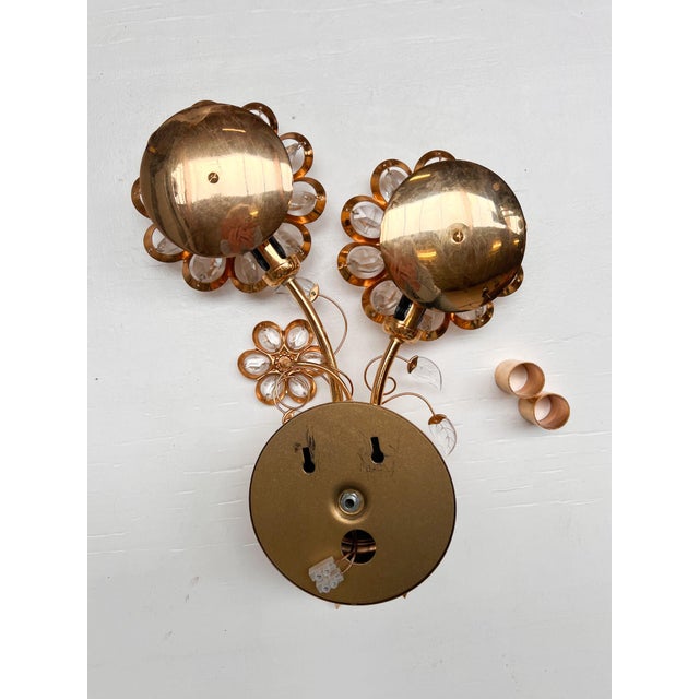 Art Deco Brass and Crystal Wall Lamp from Palwa, 1960s For Sale - Image 15 of 16