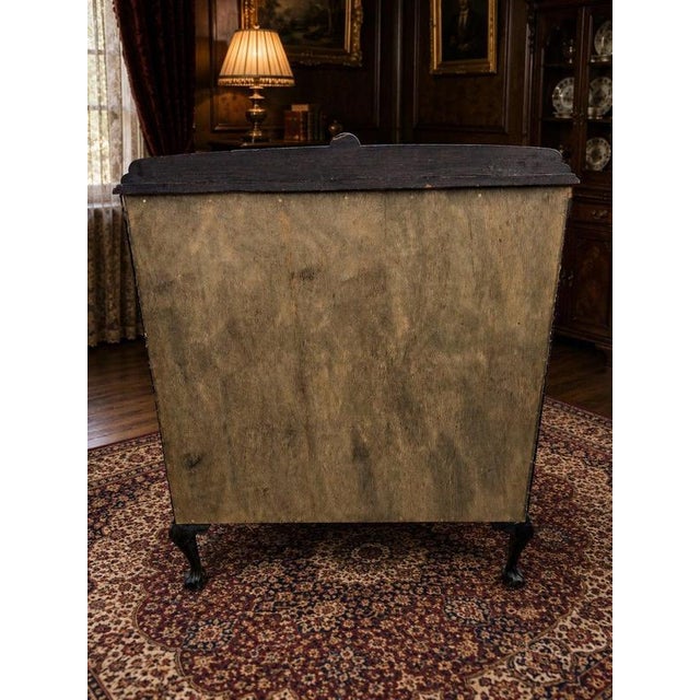 Brown Antique Queen Anne Mahogany Bowed Glass Display Cabinet, 1920 For Sale - Image 8 of 9