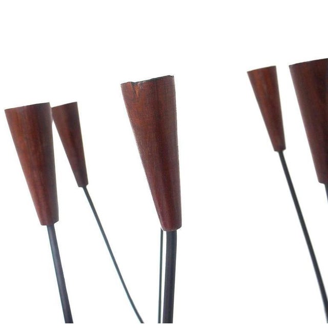 Wood Sculptural Danish String Teak Candleholder For Sale - Image 7 of 9